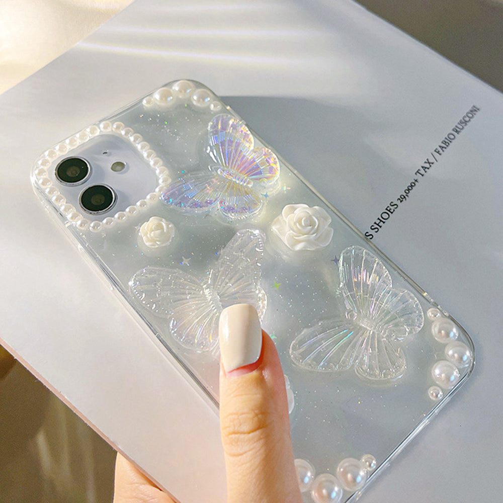 Protective Phone Cover for iPhone 12 mini 3D Butterfly Flower Decor TPU Phone Back Case Protective Phone Cover for iPhone 12 mini 3D Butterfly Flower Decor TPU Phone Back Case